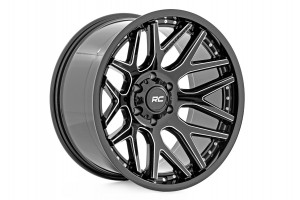 Rough Country 95 Series Wheel | Machined One-Piece | Gloss Black | 20x10 | 5x4.5 | -19mm