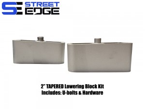 Street Edge 2" Universal Extruded Aluminum Lowering Block w/ 2 Degree Angle Complete Kit