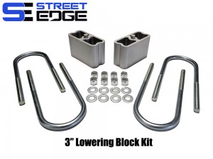 Street Edge 3" Universal Extruded Aluminum Lowering Block Complete Kit